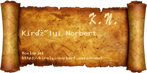Királyi Norbert névjegykártya